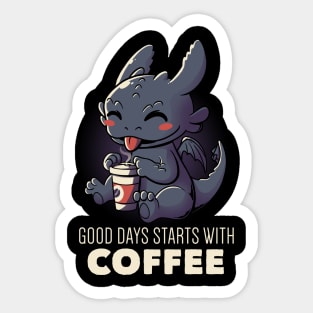 Good Days Starts With Coffee Funny Cute Gift Sticker